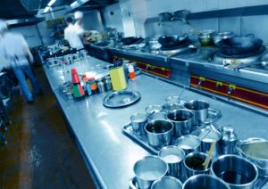 Cocina industrial y mostrador