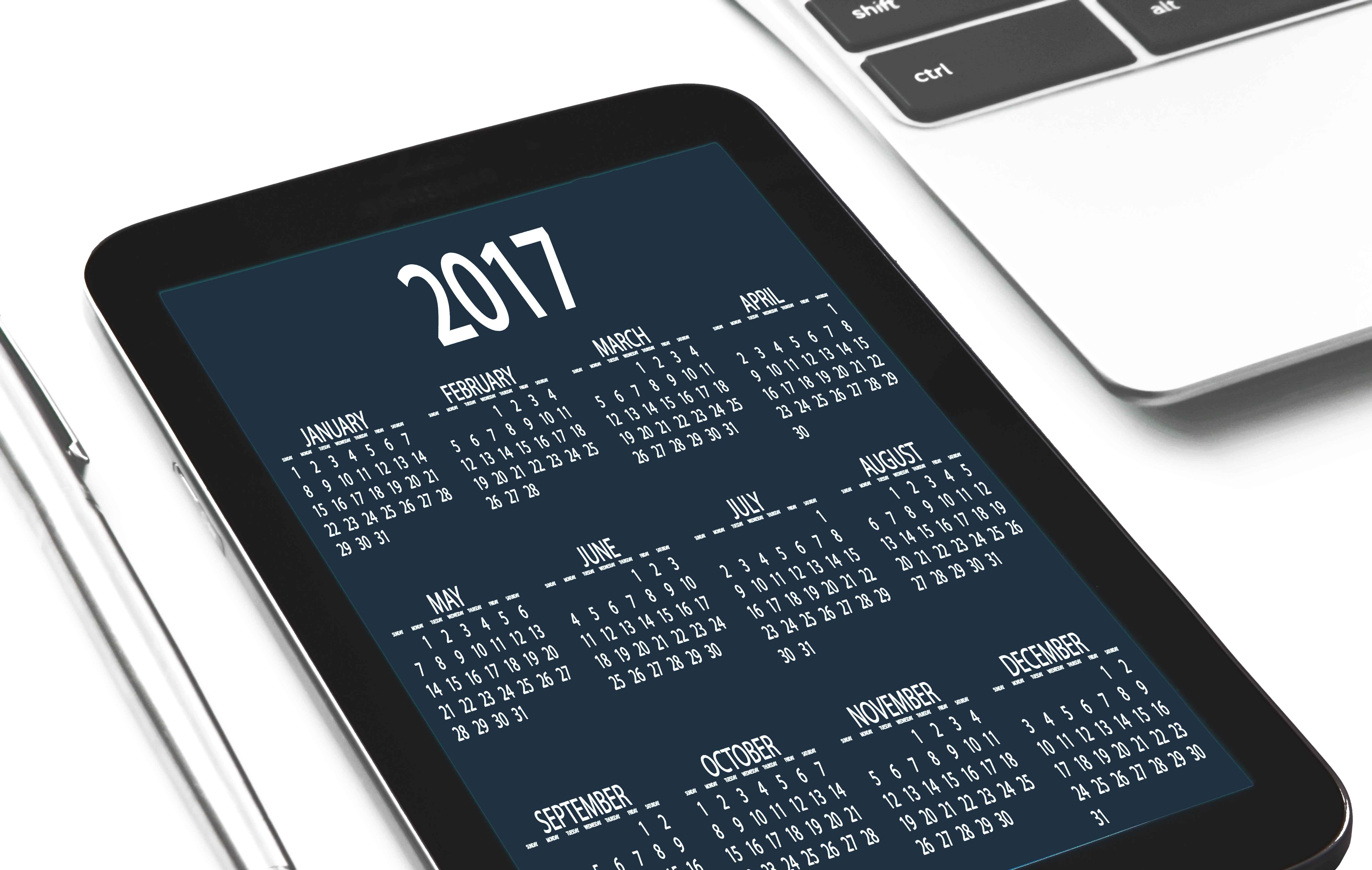 Tablet con agenda
