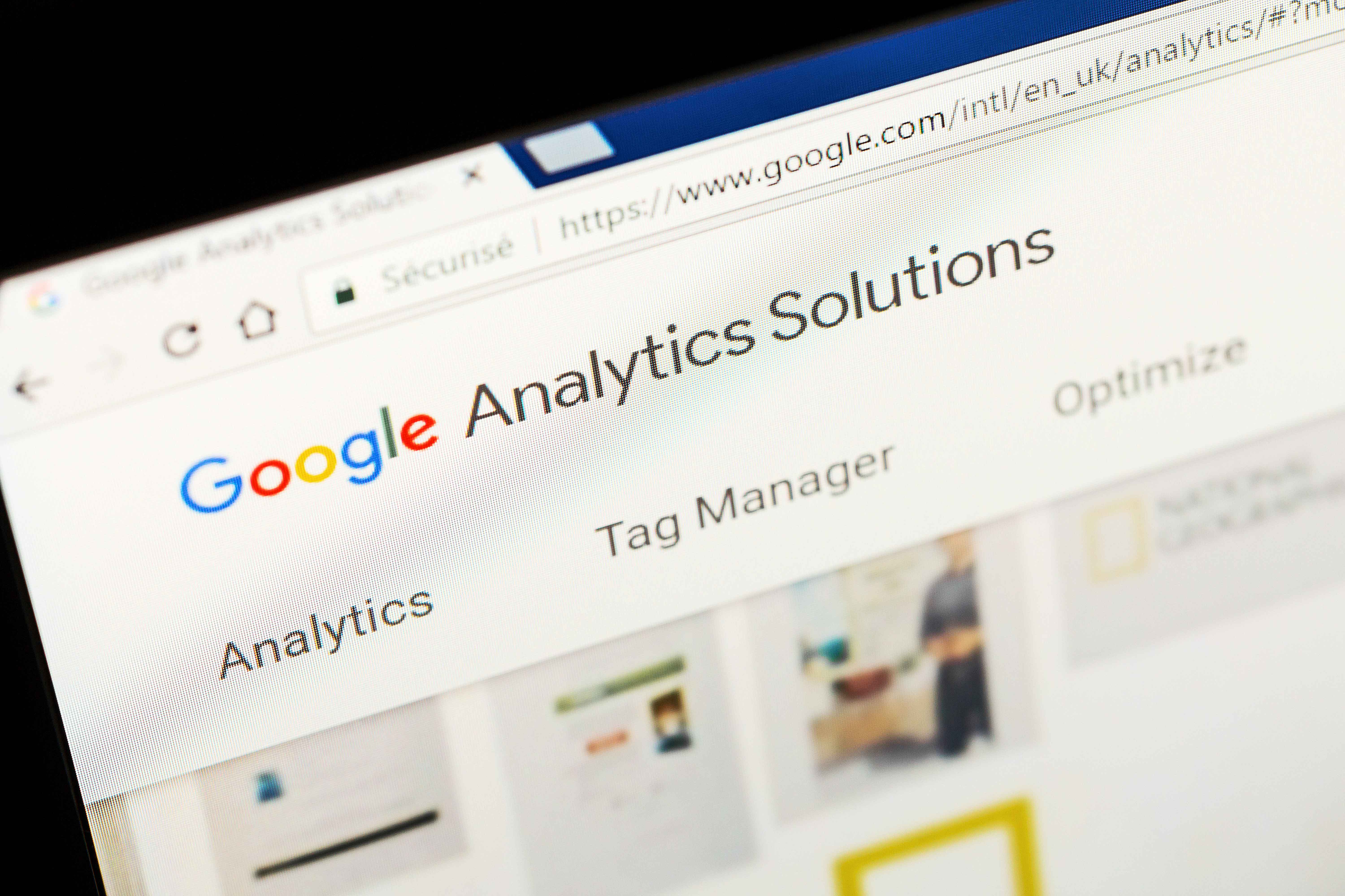 Interfaz de Google Analytics