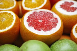 Naranjas partidas por la mitad