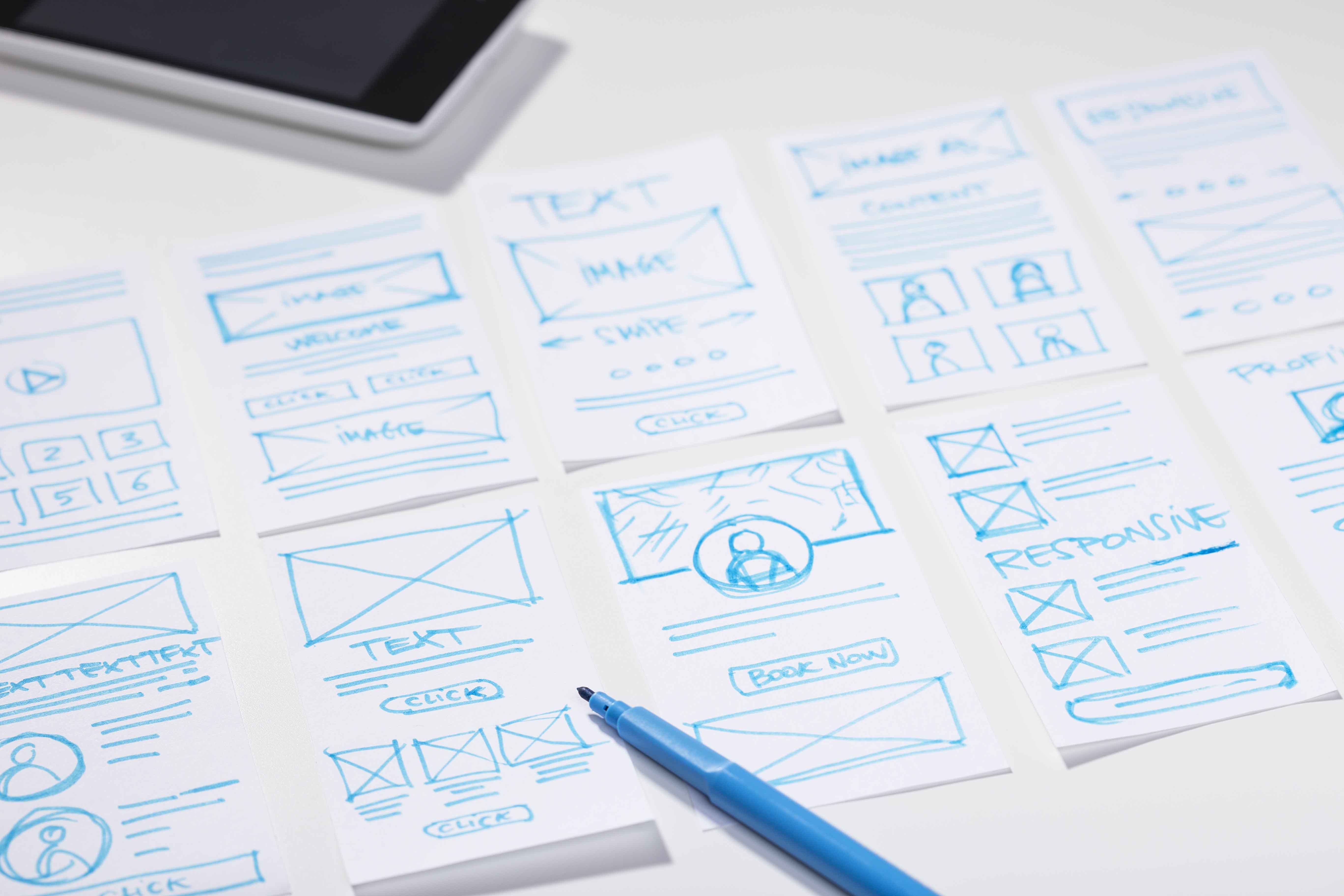 Boceto del diseño de una app